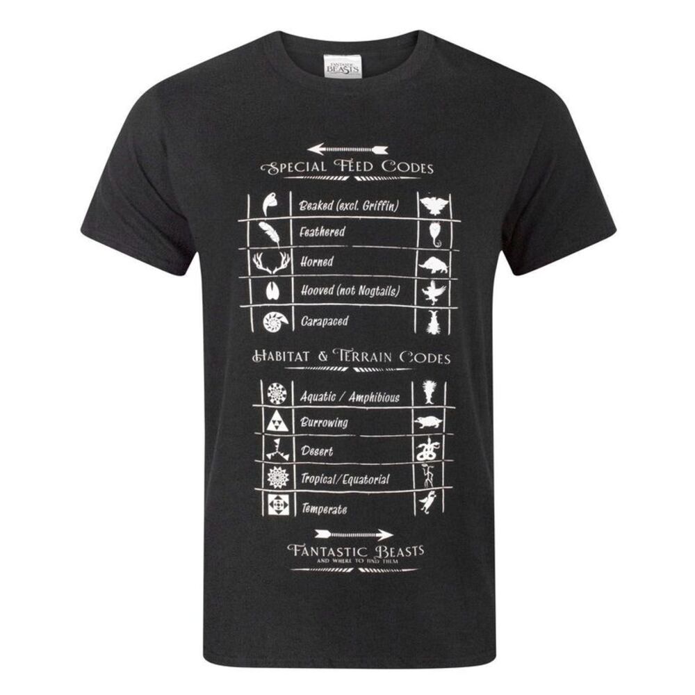 Fantastic Beasts And Where To Find Them Mens Special Feed Codes T-Shirt / Black